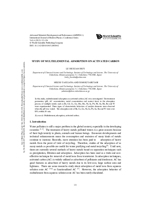 (PDF) Study of Multielemental Adsorption on Activated Carbon