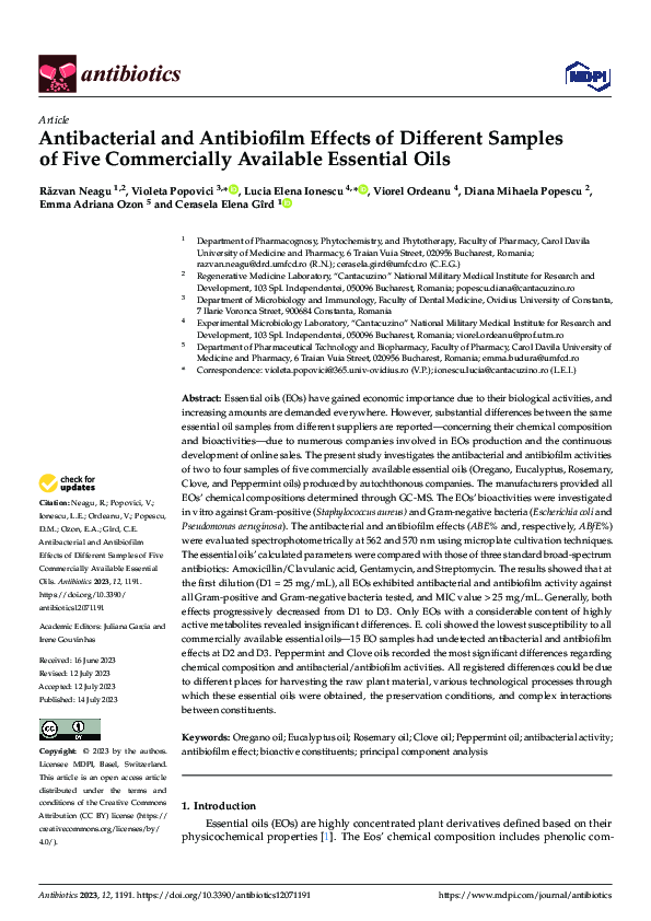 (PDF) Antibacterial and Antibiofilm Effects of Different Samples of ...