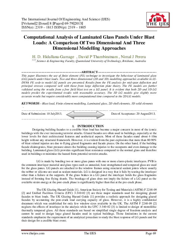 (PDF) Computational analysis of laminated glass panels under blast loads a comparison of two