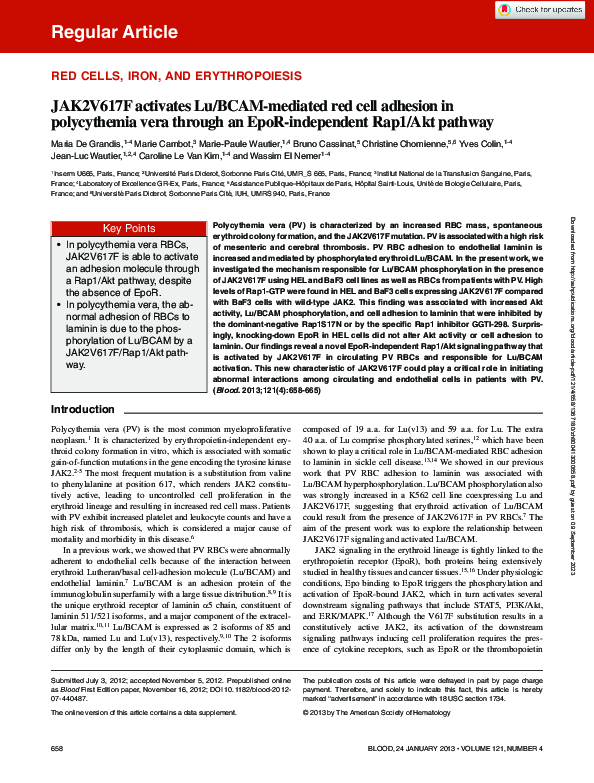 (PDF) JAK2V617F activates Lu/BCAM-mediated red cell adhesion in ...