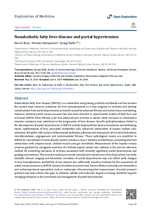 (PDF) Nonalcoholic fatty liver disease and portal hypertension