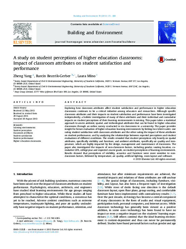 (PDF) A study on student perceptions of higher education classrooms ...