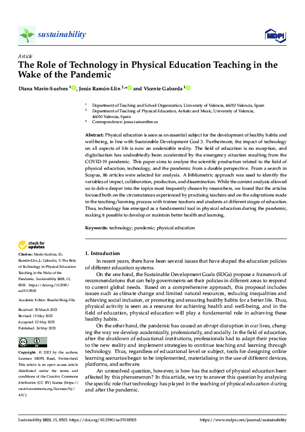 (PDF) The Role of Technology in Physical Education Teaching in the Wake ...