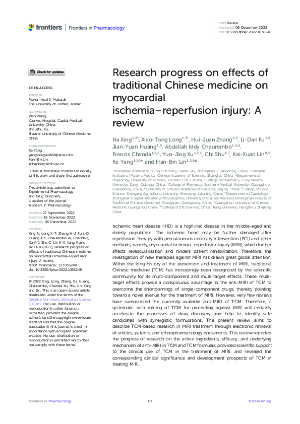 (PDF) Research progress on effects of traditional Chinese medicine on ...