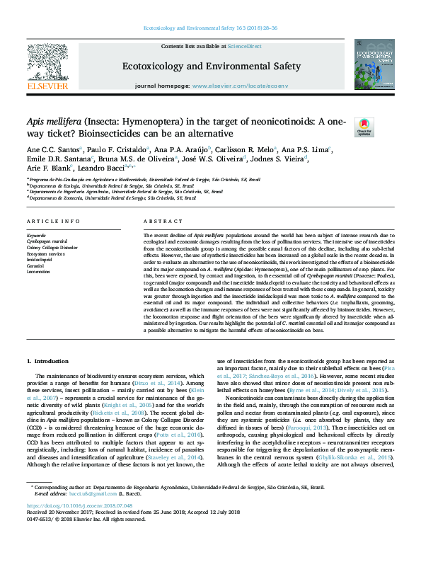 (PDF) Apis mellifera (Insecta: Hymenoptera) in the target of ...