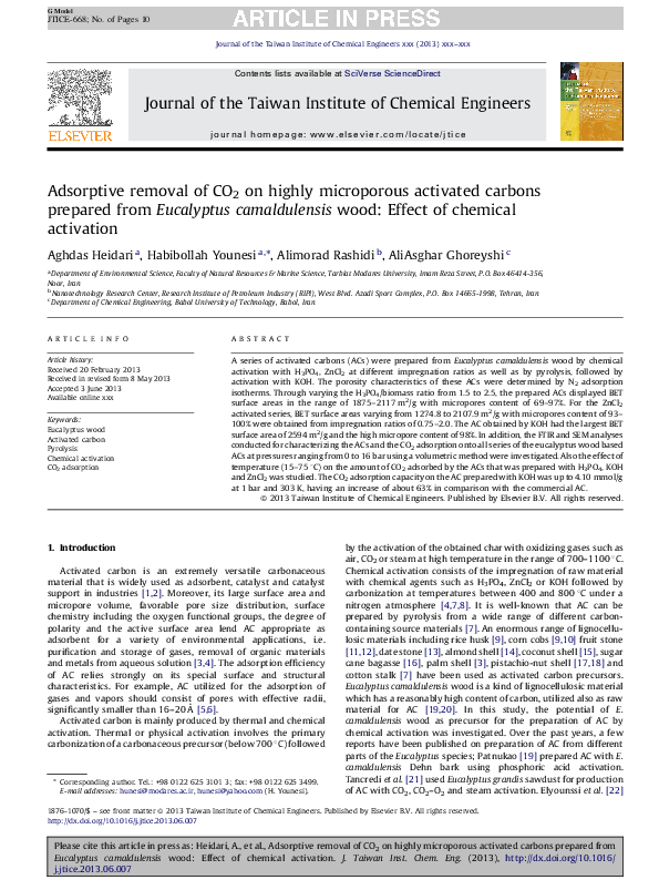 (PDF) Adsorptive removal of CO2 on highly microporous activated carbons ...