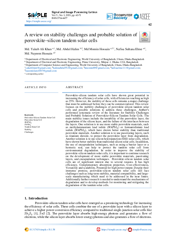 (PDF) A Review on Stability Challenges and Probable Solution of ...