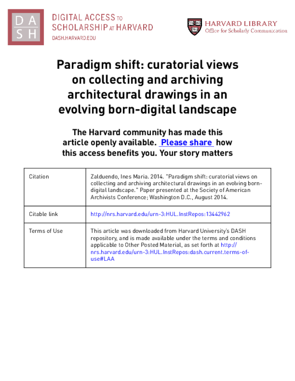 (PDF) Paradigm shift: curatorial views on collecting and archiving ...