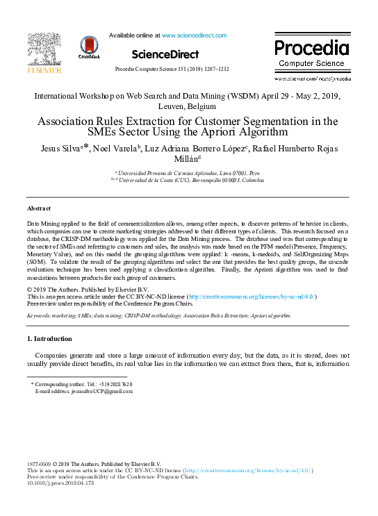 (PDF) Association Rules Extraction for Customer Segmentation in the ...