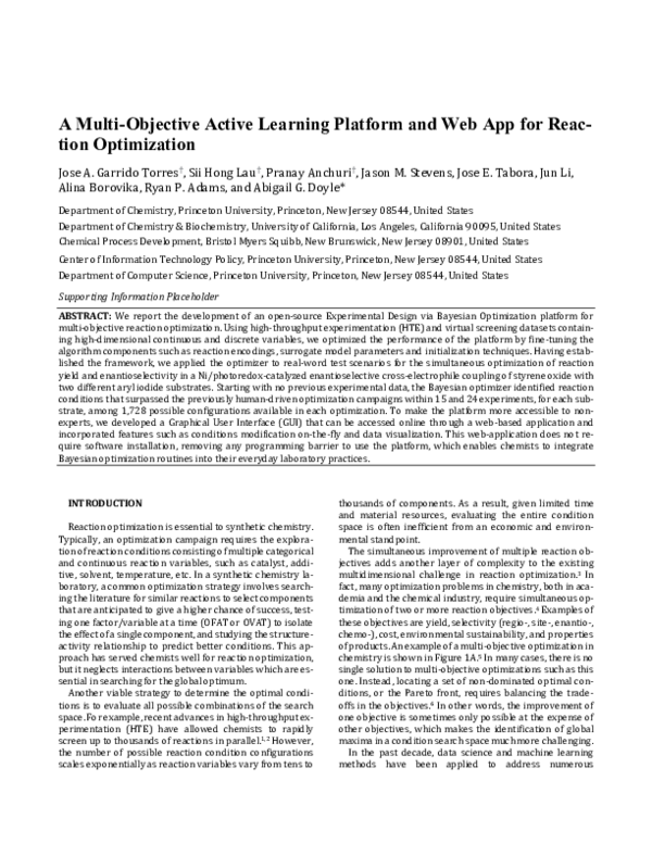 (PDF) A Multi-Objective Active Learning Platform and Web App for ...