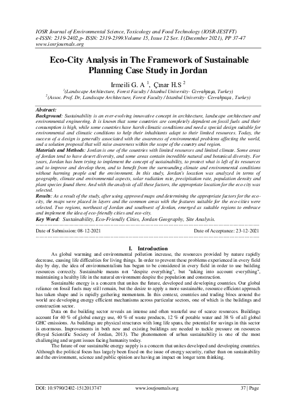 (PDF) Eco-City Analysis in The Framework of Sustainable Planning Case ...