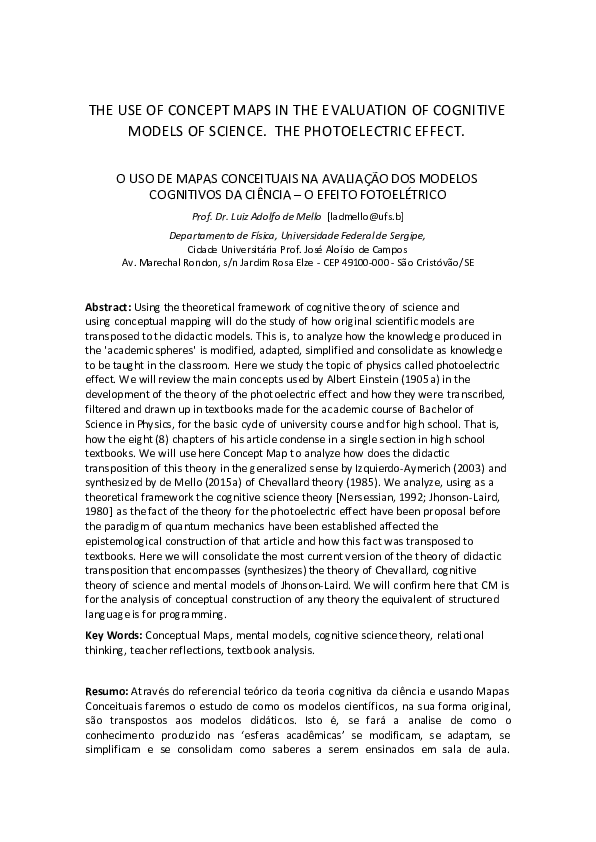(PDF) The use of Concept Maps in the Evaluation of Cognitive Models of ...