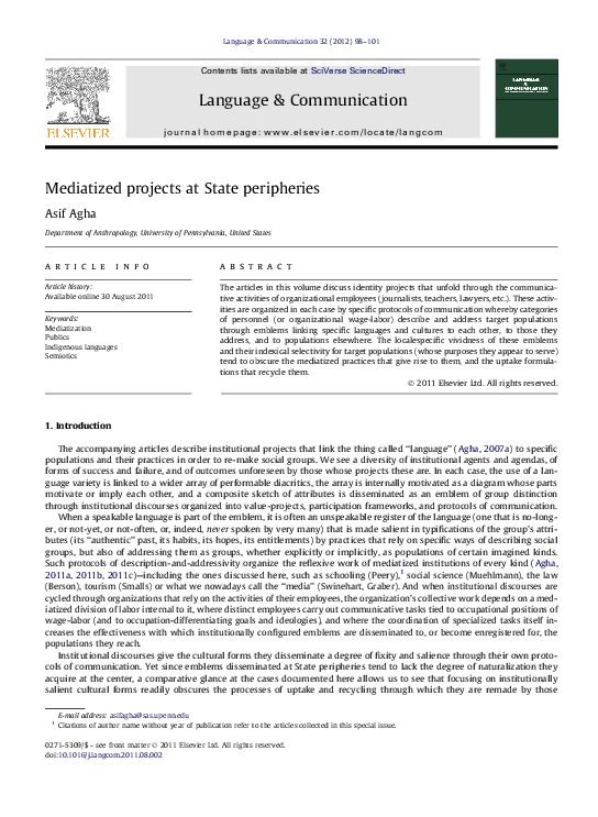 (PDF) Mediatized projects at State peripheries