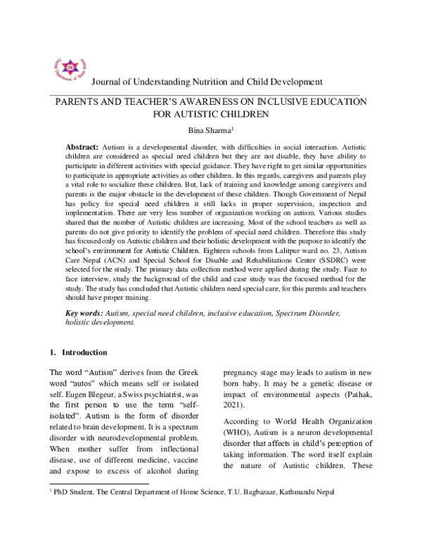 (PDF) Journal of Understanding Nutrition and Child Development