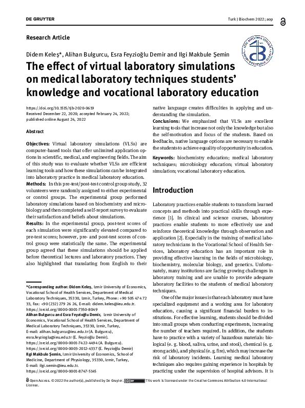 (PDF) The effect of virtual laboratory simulations on medical ...