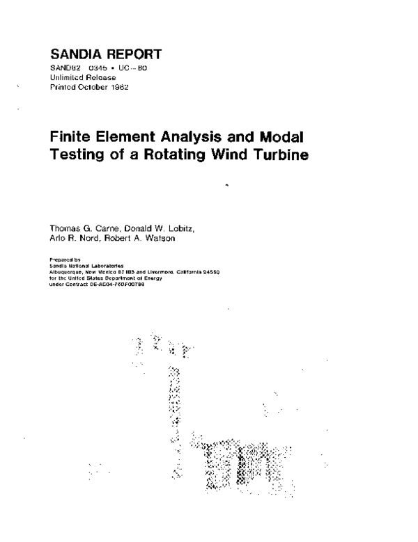 (PDF) Finite element analysis and modal testing of a rotating wind turbine
