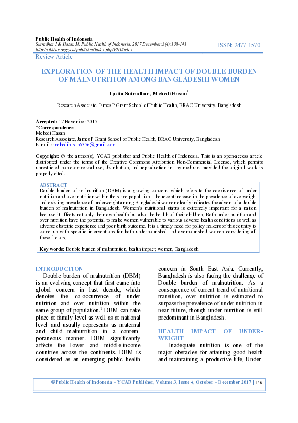 (PDF) Exploration of the Health Impact of Double Burden of Malnutrition ...