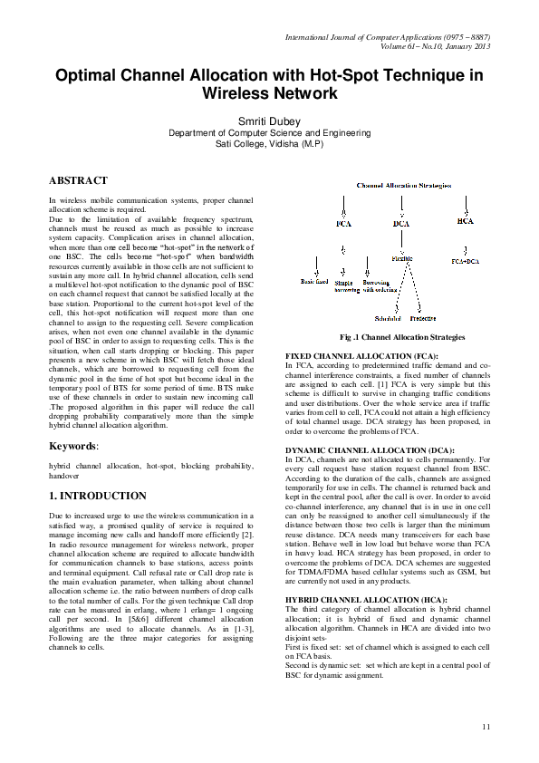 (PDF) Optimal Channel Allocation with Hot-Spot Technique in Wireless ...