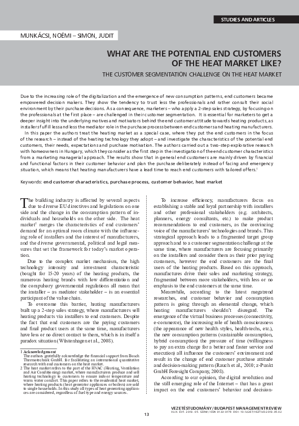 (PDF) What are the potential end customers of the heat market like? The ...