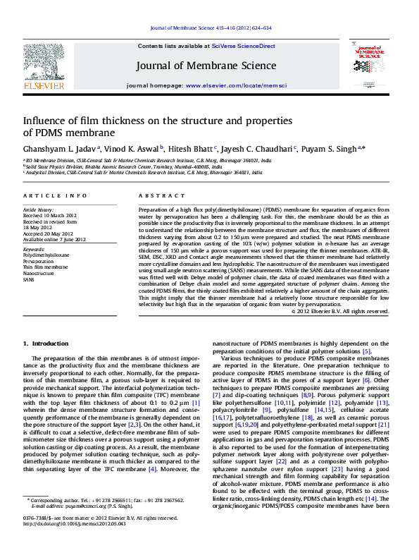 (PDF) Influence of film thickness on the structure and properties of ...