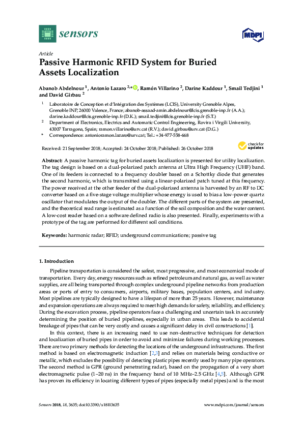 (PDF) Passive Harmonic RFID System for Buried Assets Localization
