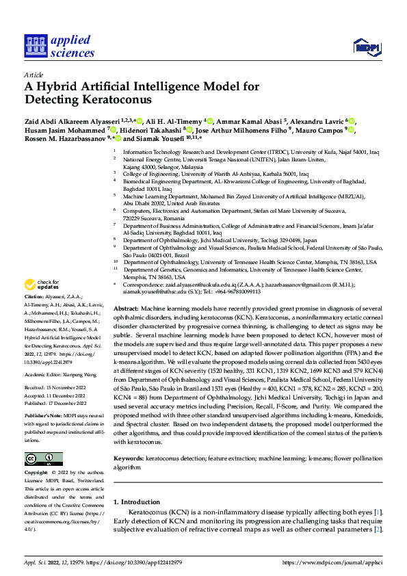 (PDF) A Hybrid Artificial Intelligence Model for Detecting Keratoconus