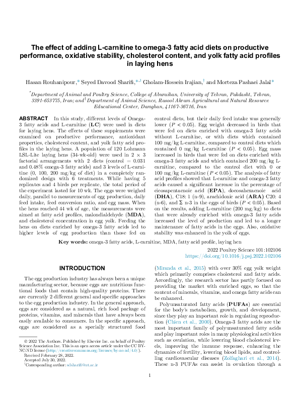 can you mix tesamorelin and ipamorelin PDF) The effect of adding L-carnitine to omega-3 fatty acid diets on  productive performance, oxidative stability, cholesterol content, and yolk  fatty acid profiles in laying hens