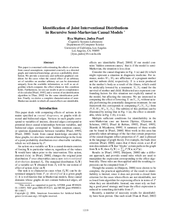 (PDF) Identification of joint interventional distributions in recursive ...