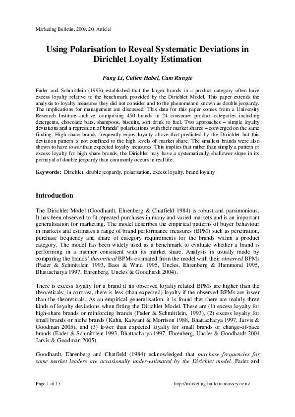 (PDF) Using polarisation to reveal systematic deviations in dirichlet ...