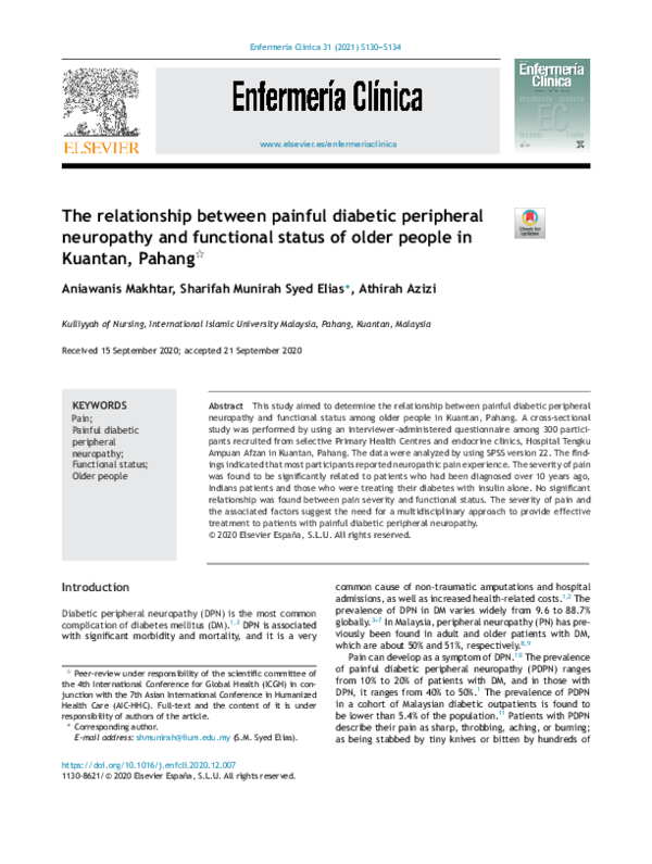 (PDF) The relationship between painful diabetic peripheral neuropathy ...