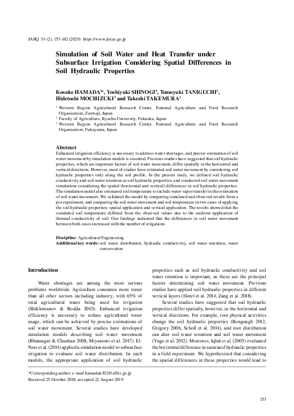 (PDF) Simulation of Soil Water and Heat Transfer under Subsurface ...