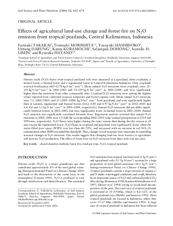 (PDF) Effects of agricultural land-use change and forest fire on N2O ...