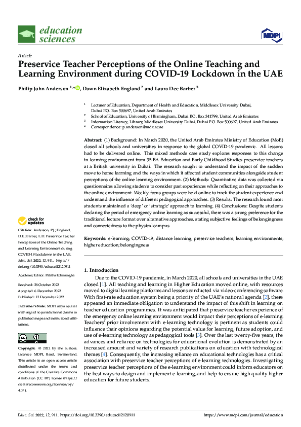 (PDF) Preservice Teacher Perceptions of the Online Teaching and ...