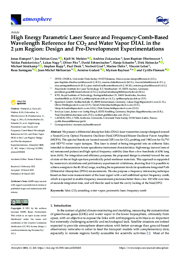 (PDF) High Energy Parametric Laser Source and Frequency-Comb-Based ...