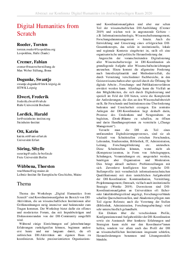(PDF) Digital Humanities from Scratch