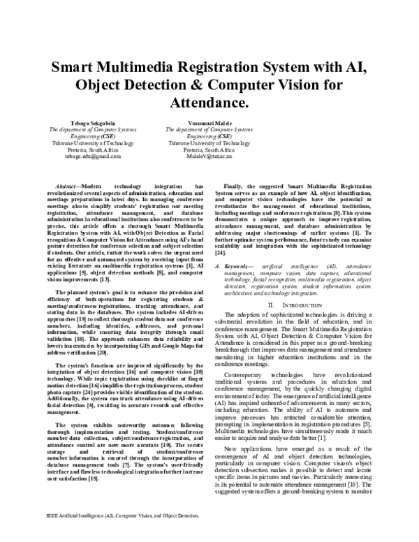 (PDF) Smart Multimedia Registration System with AI, Object Detection ...
