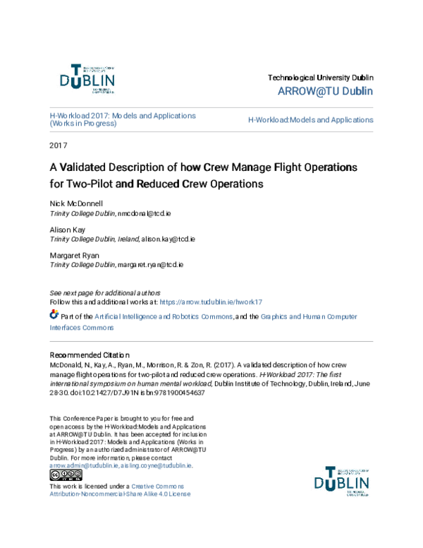 (PDF) A Validated Description of how Crew Manage Flight Operations for ...