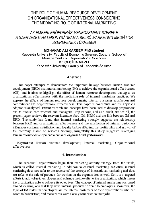 (PDF) The role of human resource development on organizational ...