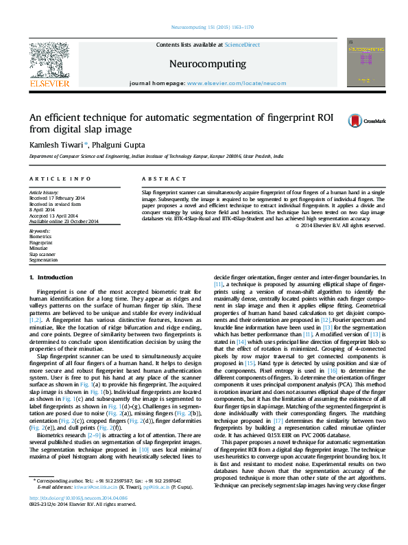 (PDF) An efficient technique for automatic segmentation of fingerprint ...