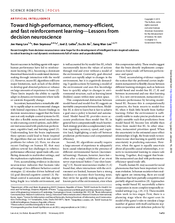 (PDF) Toward high-performance, memory-efficient, and fast reinforcement ...