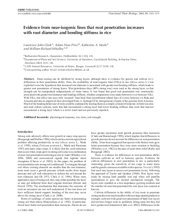 (PDF) Evidence from near-isogenic lines that root penetration increases ...