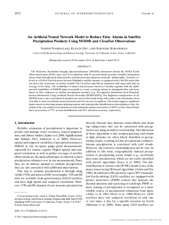 (PDF) An Artificial Neural Network Model to Reduce False Alarms in ...
