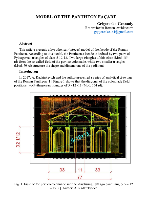(DOC) MODEL OF THE PANTHEON FAÇADE