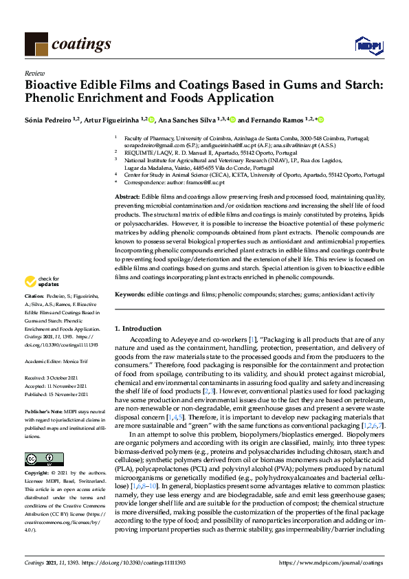 (PDF) Bioactive Edible Films and Coatings Based in Gums and Starch ...