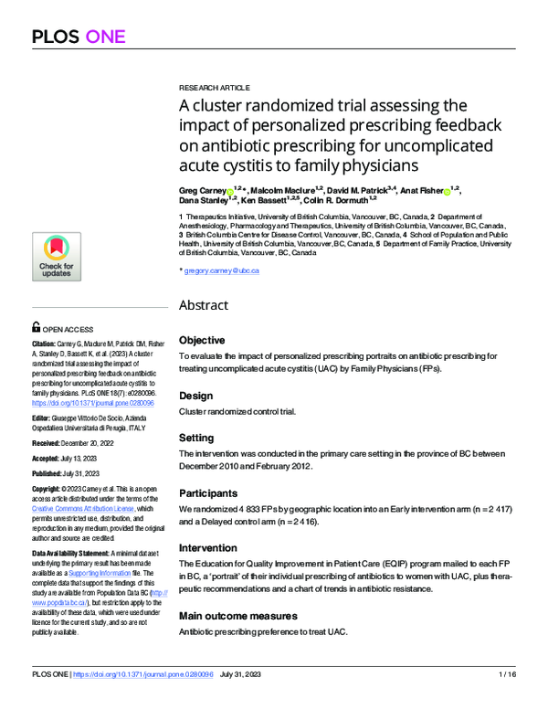 (PDF) A cluster randomized trial assessing the impact of personalized ...
