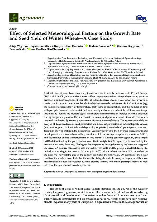 (PDF) Effect of Selected Meteorological Factors on the Growth Rate and ...