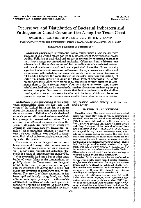 (PDF) Occurrence and distribution of bacterial indicators and pathogens ...