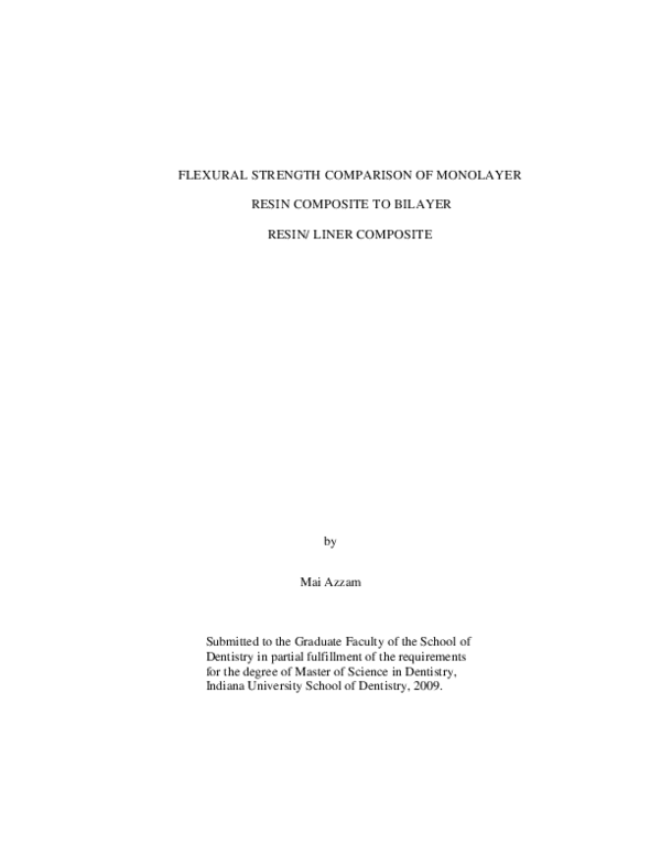 (PDF) Flexural strength comparison of monolayer resin composite to ...