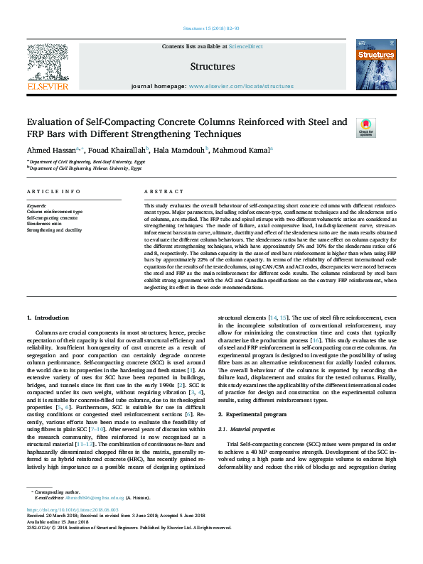 (PDF) Evaluation of Self-Compacting Concrete Columns Reinforced with ...