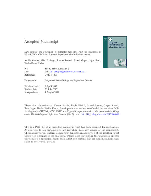 (PDF) Development and evaluation of a multiplex real-time PCR (qPCR ...